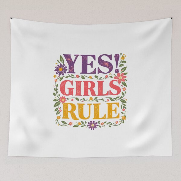 Item preview, Girls Rule Floral Print designed and sold by Matinez Pink.