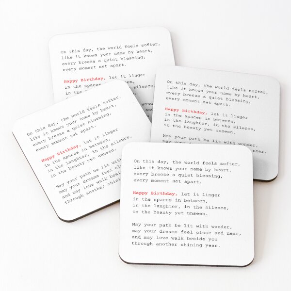 Artikelvorschau, Birthday Poem Art Print Set, Happy Birthday Cards Collection, Emotional and Inspirational Gift entworfen und verkauft von BlareBlare.