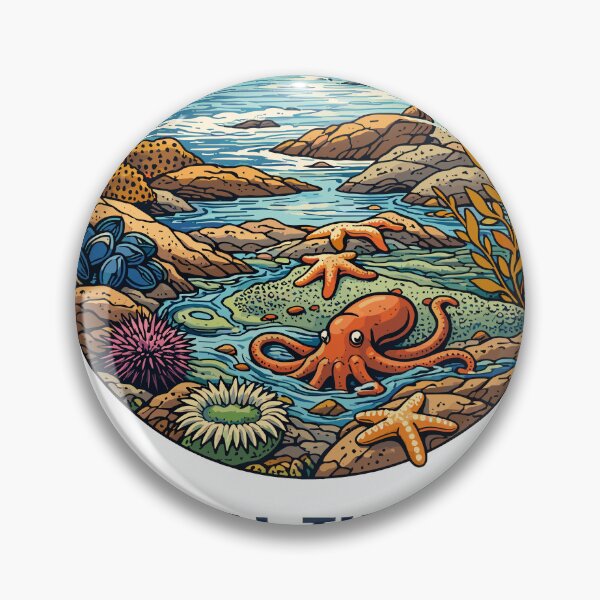 Item preview, Coastal Tidepools Octopus T-Shirt designed and sold by Matinez Pink.