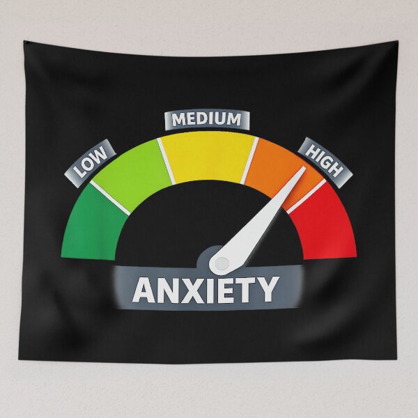 Item preview, Funny Anxiety Meter Level High Mental Health Awareness Art designed and sold by DorisSPipkin.