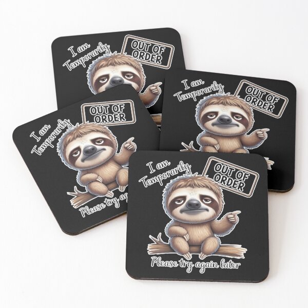 Item preview, Funny Sloth Shirt “I Am Temporarily Out of Order” – Sarcastic Introvert Humor, Lazy Sloth Meme, Tired Mood Quote designed and sold by Ladys-Gents.