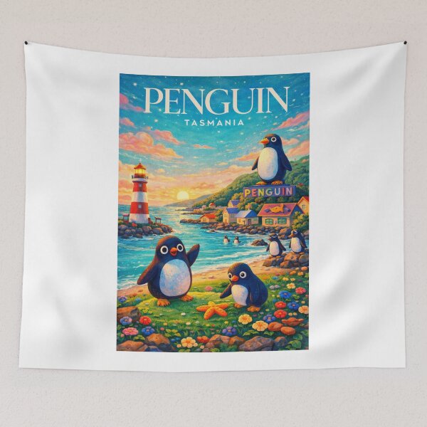 Item preview, Penguin Tasmania Bass Strait Lighthouse Coastal Village North West designed and sold by Aryabek.