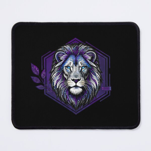 Item preview, Cyber Lion Tech Art - Futuristic Neon Circuit Apex Predator Illustration designed and sold by AbulailArt.