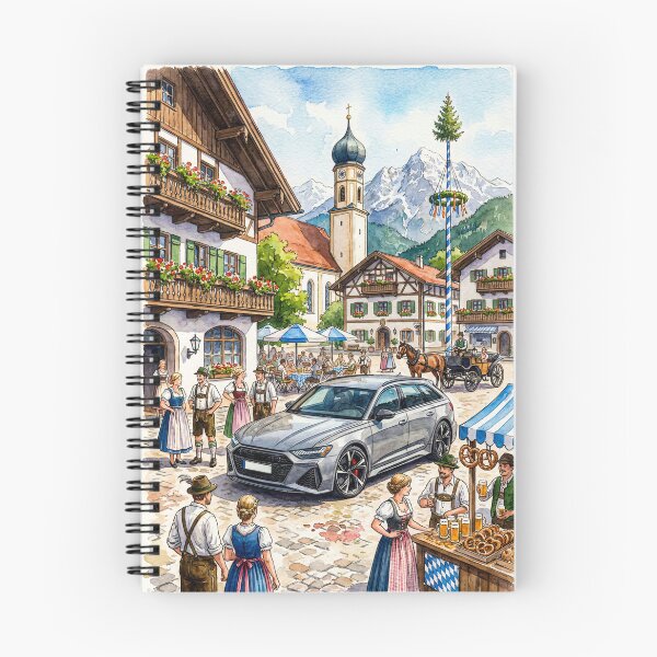 Item preview, Artistic watercolor of powerful car at Oktoberfest festival designed and sold by RevUpDesign.