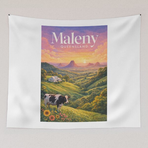 Item preview, Maleny Queensland Glass House Mountains Sunshine Coast Hinterland Dairy Farmland designed and sold by Aryabek.