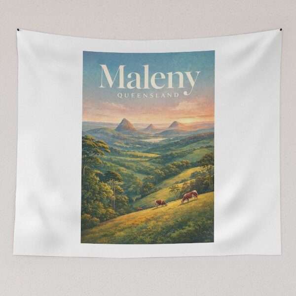 Item preview, Maleny Queensland Glass House Mountains Hinterland Pastoral Landscape designed and sold by Aryabek.