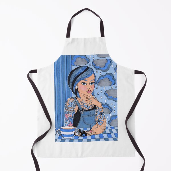 Item preview, Blue girl sitting with her feels designed and sold by JolandaJarman.