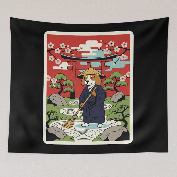Item preview, Zen Dog Gardener Japanese Garden Cute Calm  designed and sold by JordynLadukeg65.