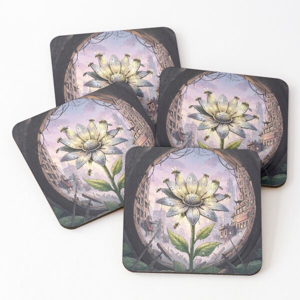 Item preview, Cyberpunk Flower with Robotic Bees in Ruins designed and sold by Marcu Ioachim.