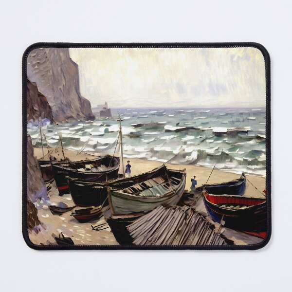 Item preview, Fishing Boats on the Beach at Étretat designed and sold by artdesignsnow.