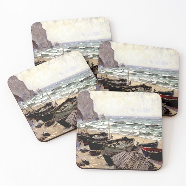 Item preview, Fishing Boats on the Beach at Étretat designed and sold by artdesignsnow.