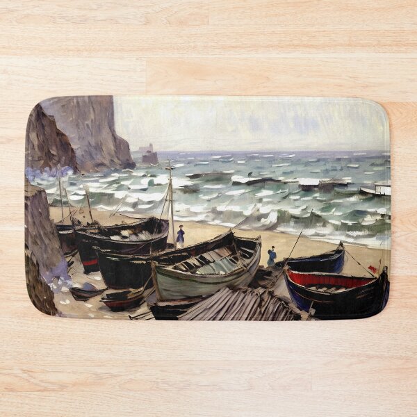 Item preview, Fishing Boats on the Beach at Étretat designed and sold by artdesignsnow.