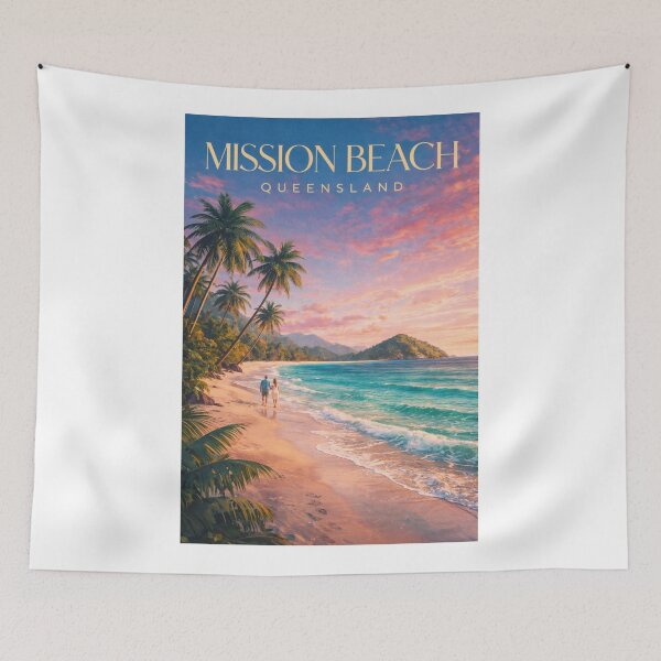 Item preview, Mission Beach Queensland Cassowary Coast Sunset Tropical Shoreline designed and sold by Aryabek.