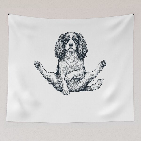 Item preview, Funny Cavalier King Charles Spaniel Yoga Pose Dog Mom Lover designed and sold by DoodleTortle.