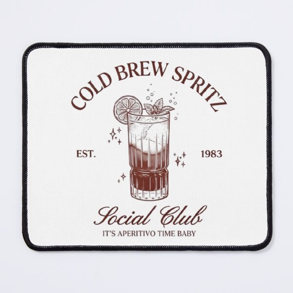 Item preview, Vintage Art Deco Inspired Cold Brew Spritz Cocktail and Social Club Established 1983 Aperitivo Time Design - Dark Red on White designed and sold by apex.vibe.