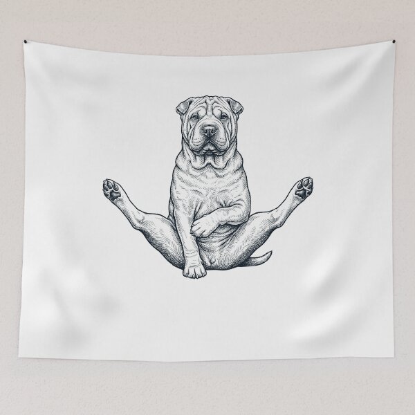 Item preview, Funny Chinese Shar Pei Yoga Pose Dog Mom Lover designed and sold by DoodleTortle.