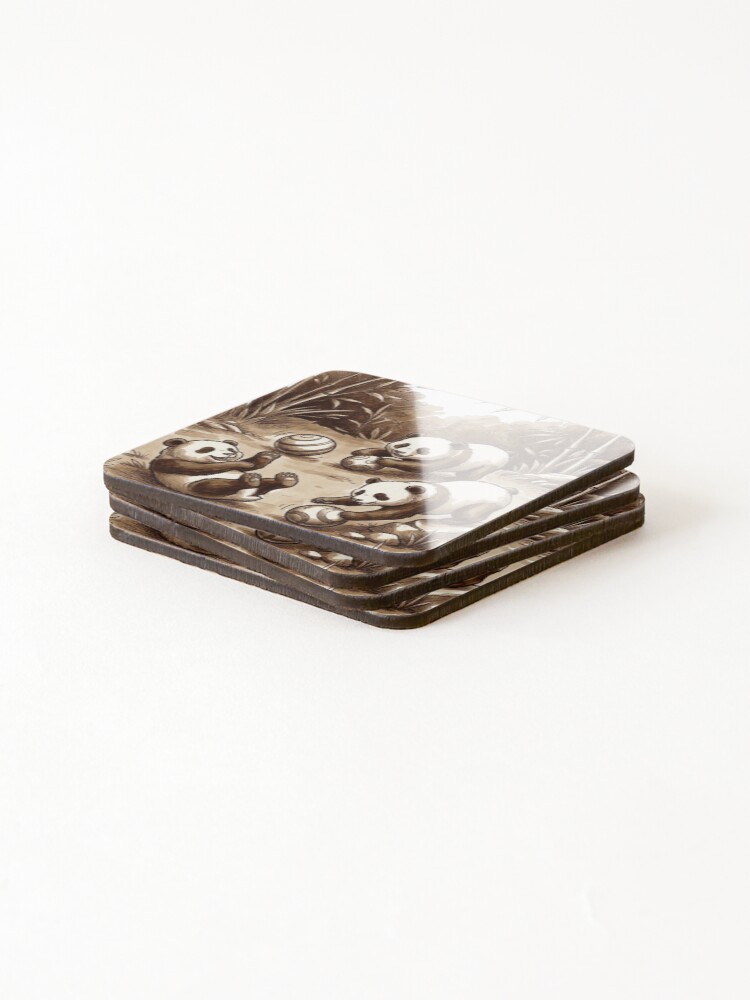 Thumbnail 4 of 5, Coasters (Set of 4), panda designed and sold by Runglavan.