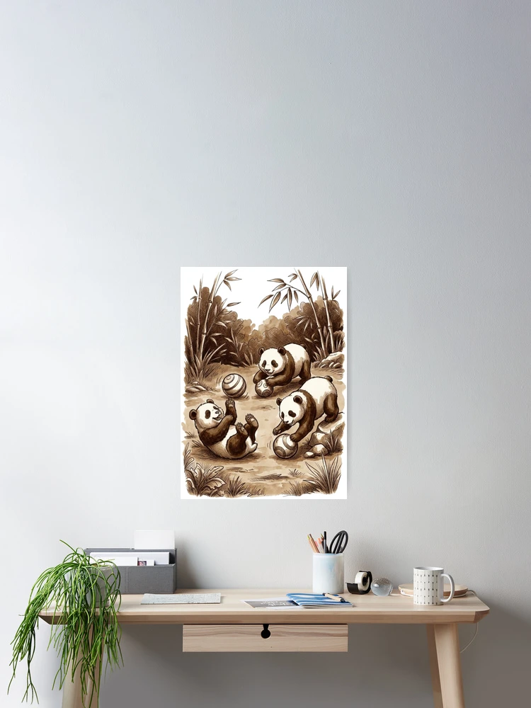 Thumbnail 2 of 3, Poster, panda designed and sold by PP&RAINBOW SHOP.