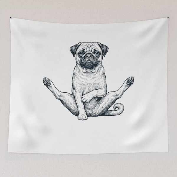 Item preview, Funny Pug Yoga Pose Dog Mom Lover designed and sold by DoodleTortle.