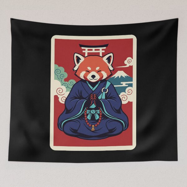 Item preview, Zen Red Panda Meditation Japanese Calm Spiritual  designed and sold by JordynLadukeg65.