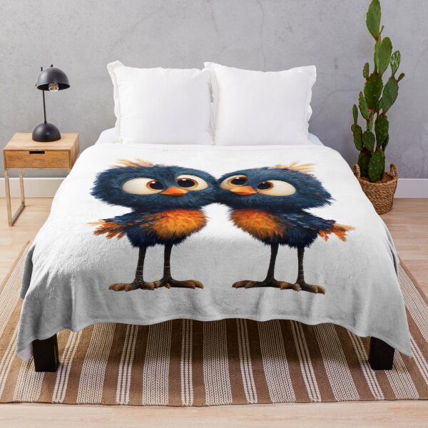 Item preview, Cute Fluffy Blue Bird Twins Kawaii Bestseller Print Design designed and sold by KrisGraphic45.