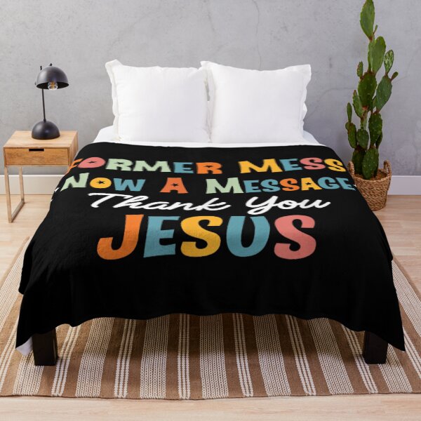 Item preview, Former Mess Now A Message Thank You Jesus Retro Colorful Christian Typography designed and sold by Serene woods.