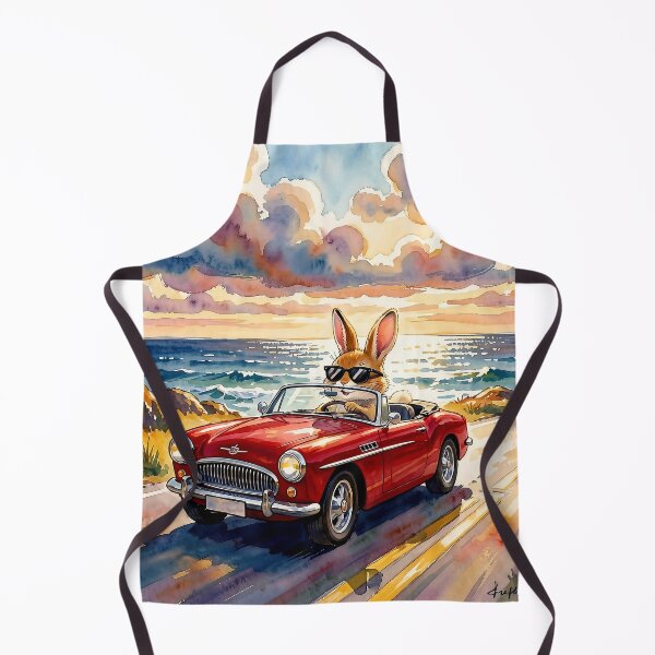Item preview, Rabbit Driving a Classic Car designed and sold by Serene Strokes Art.