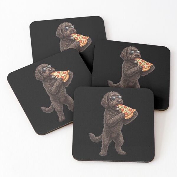 Item preview, Funny Portuguese Water Dog Eating Pizza Dog Mom Dad Lover designed and sold by TerryConnells.