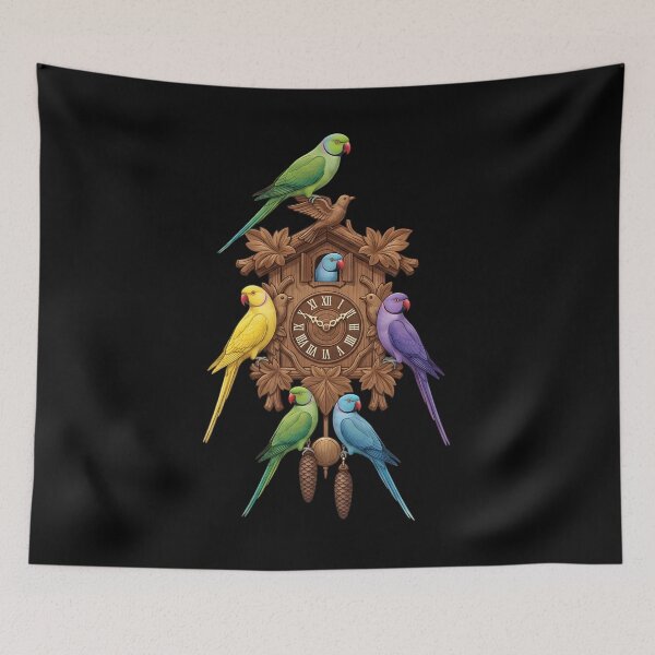 Item preview, Funny Ringneck Parakeet Parrot Clock Mom Dad Lover designed and sold by TerryConnells.
