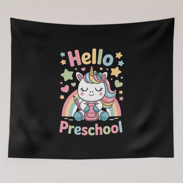 Item preview, Hello Preschool Unicorn Rainbow First Day of School designed and sold by FaithAbbott.
