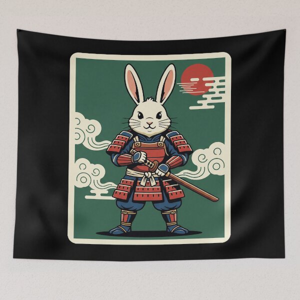 Item preview, Samurai Bunny Warrior Japanese Style Cute designed and sold by JordynLadukeg65.