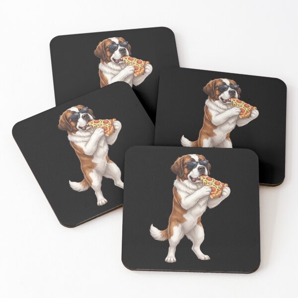 Item preview, Funny Saint Bernard Eating Pizza Dog Mom Dad Lover designed and sold by TerryConnells.