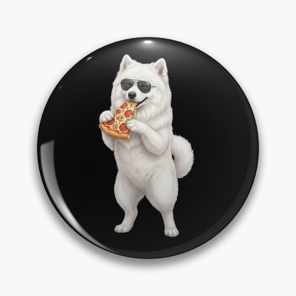 Artikelvorschau, Lustiger Samojede isst Pizza, Hundemama, Hundepapa, Liebhaber entworfen und verkauft von TerryConnells.