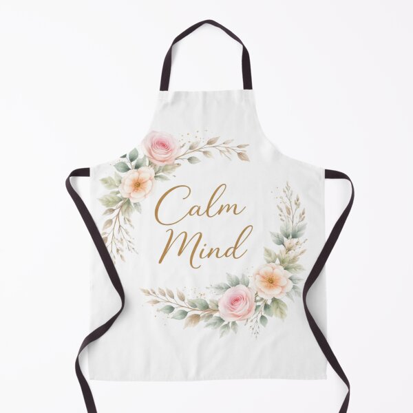 Item preview, Calm Mind Floral Aesthetic Design | Minimal Peace Quote Art | Soft Neutral Boho Illustration designed and sold by Sanika arts .