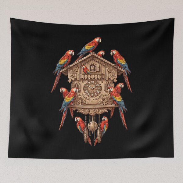 Item preview, Funny Scarlet Macaw Parrot Clock Mom Dad Lover designed and sold by TerryConnells.