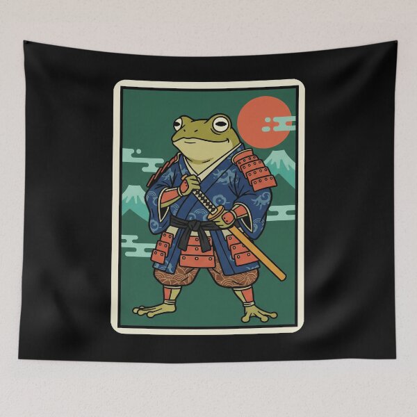 Item preview, Samurai Frog Warrior Japanese Style Cute designed and sold by JordynLadukeg65.