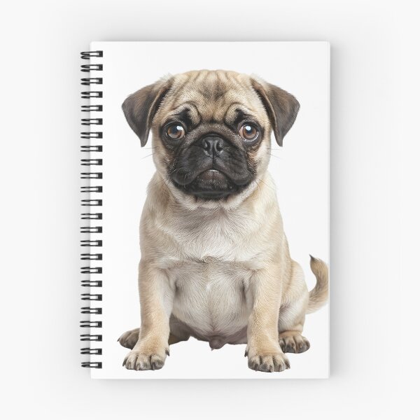 Item preview, Adorable Pug Puppy Sitting On White Background designed and sold by PholPol1959.