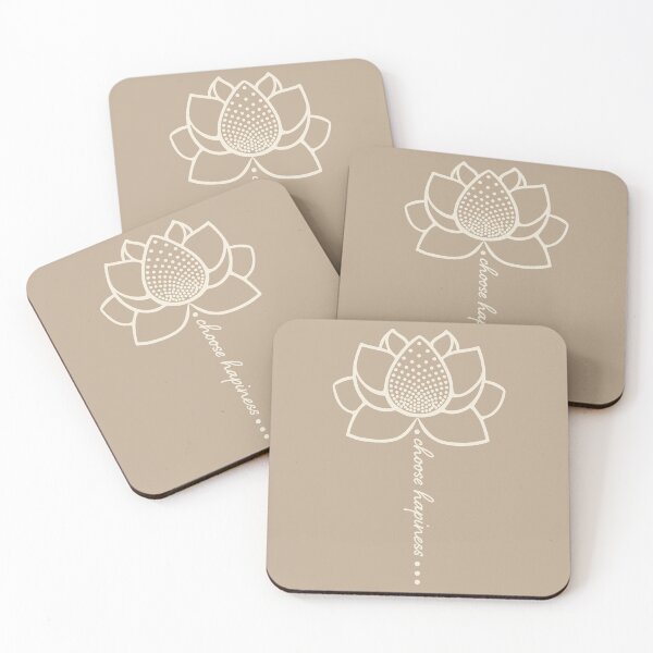Artikelvorschau, Cream Lotus Flower Choose Happiness – Minimalist Aesthetic Zen Art entworfen und verkauft von YogaMEHappy.