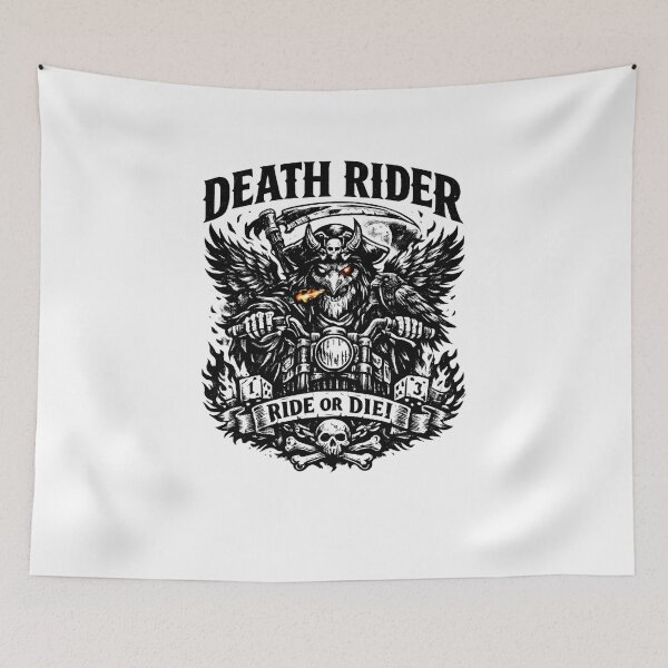 Item preview, Ride Or Die Biker Raven Skull – Dark Gothic Motorcycle Design designed and sold by CosmicSplendor.