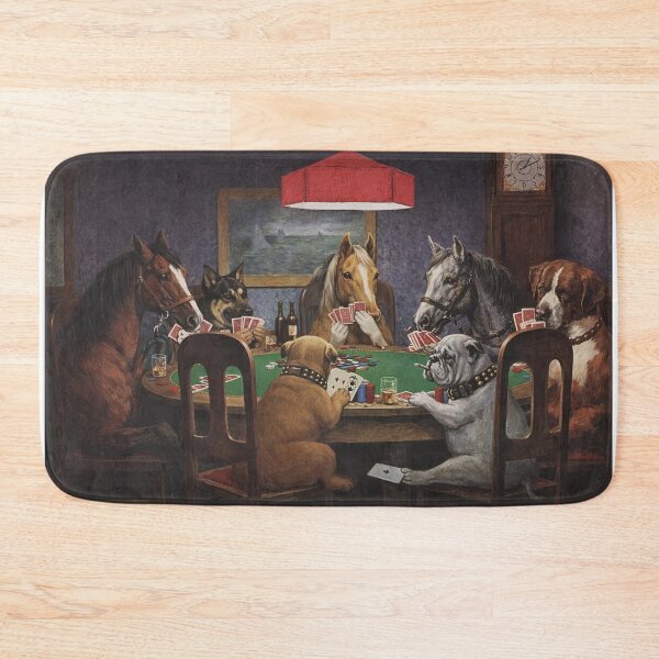 Item preview, Horses and Dogs Playing Poker Vintage Funny Animal Art designed and sold by justinhmorton.