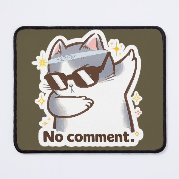 Item preview, No Comment Cat Sticker – Funny Sassy Introvert Meme, Cool Sunglasses Cat designed and sold by sumodesign.