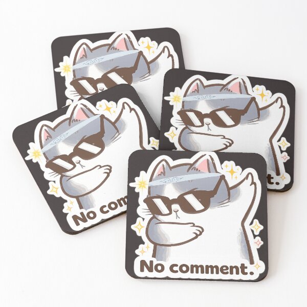 Item preview, No Comment Cat Sticker – Funny Sassy Introvert Meme, Cool Sunglasses Cat designed and sold by sumodesign.