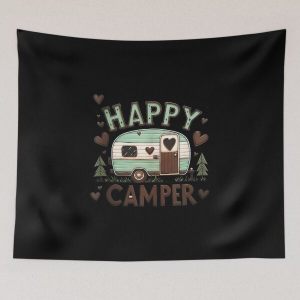 Item preview, Happy Camper Retro Nostalgic Cute Heart Love Camping Vacay designed and sold by EugeneRBarnett.