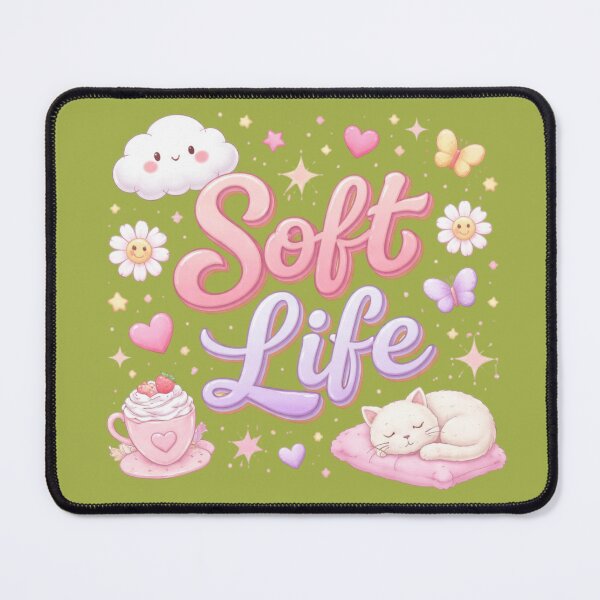 Item preview, Soft Life Aesthetic Cute Pastel Quote | Cozy Self Care Kawaii Vibes Design designed and sold by Sanika arts .
