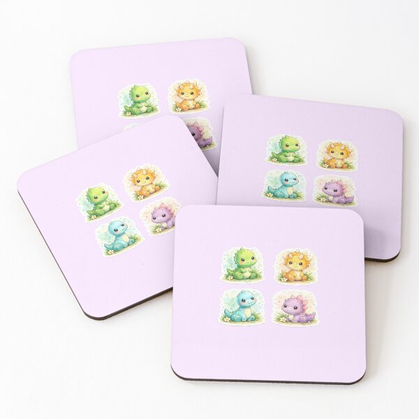 Item preview, Cute Dinosaur Sticker Set – Kawaii Baby Dino Cartoon Aesthetic Animal Stickers designed and sold by Qingtian814.