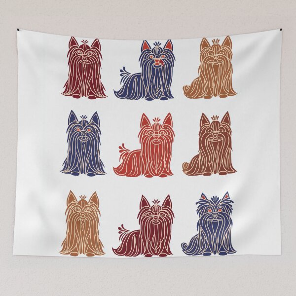 Item preview, Stylized Yorkies in Grid Pattern designed and sold by lautir.
