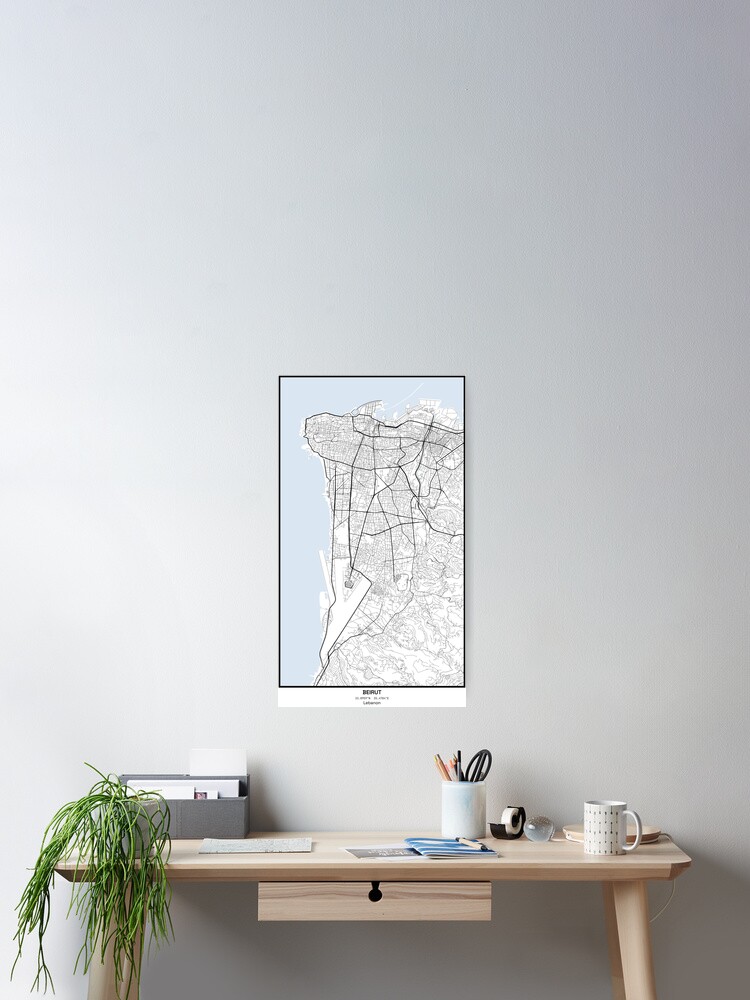 Imagen 2 de 3, Póster con la obra Beirut City Line Art Vertical, diseñada y vendida por DrawMeACity.
