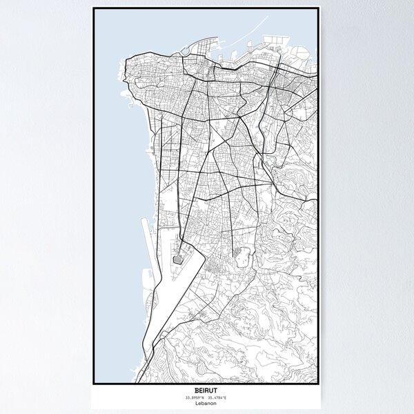 Item preview, Beirut City Line Art Vertical designed and sold by DrawMeACity.