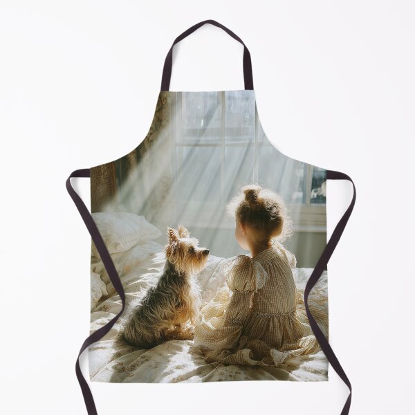 Item preview, Young Girl and Yorkshire Terrier Dog in Sunlit Room designed and sold by lautir.
