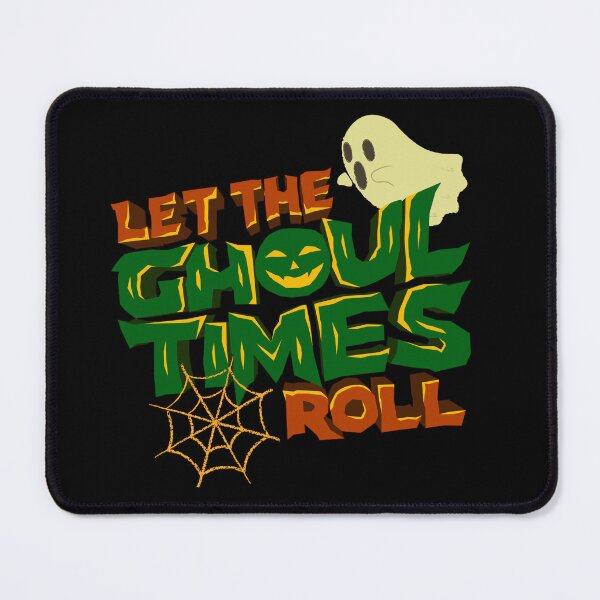 Item preview, Spooky Halloween Typography: "Let The Ghoul Times Roll" Ghost & Pumpkin Art designed and sold by Rednotice11.